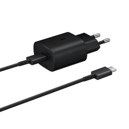 Ładowarka sieciowa Samsung USB-C 25W z kablem USB-C - czarna