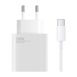 Ładowarka sieciowa Xiaomi USB-A 120W 6A z kablem USB-C - biała