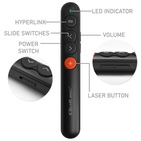 Laserowy wskaźnik/Prezenter 4w1/USB 3.0/2.4GHz/30m