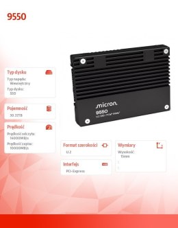Dysk SSD 9550 PRO 30720GB NVMe U.2 15mm Single Pack