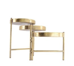 Kwietnik metalowy antyczne złoto 60 cm Metalowy, składany stojak pełniący funkcję stolika pomocniczego lub kwietnika na 3 poziom