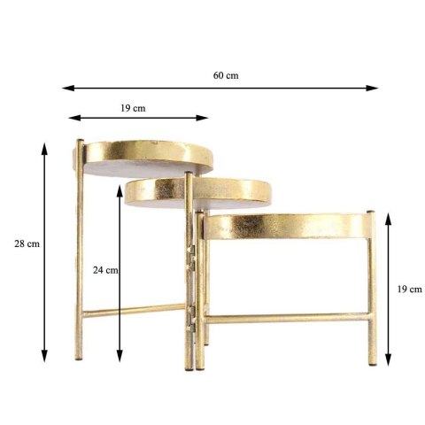 Kwietnik metalowy antyczne złoto 60 cm Metalowy, składany stojak pełniący funkcję stolika pomocniczego lub kwietnika na 3 poziom