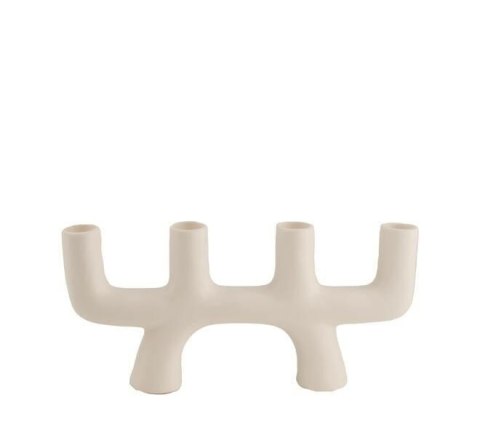 Świecznik ceramiczny na 4 świece biały