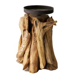 Świecznik drewniany Vintage 17x13 cm Oryginalny, jedyny w swoim rodzaju, wykonany ręcznie z kawałków drewna dryftowego świecznik