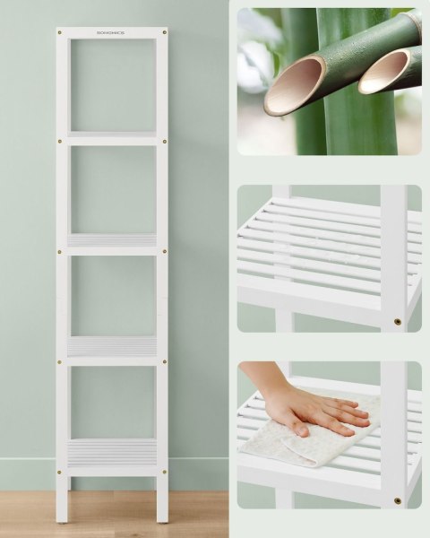 Biały bambusowy regał 5 poziomowy