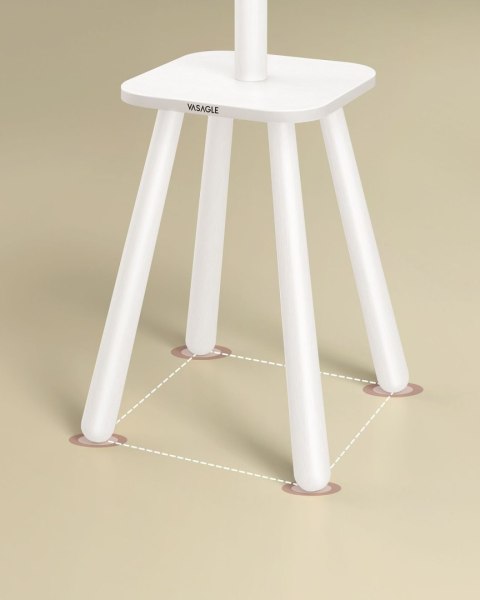 Biały wieszak na ubrania z półką 170,5 cm