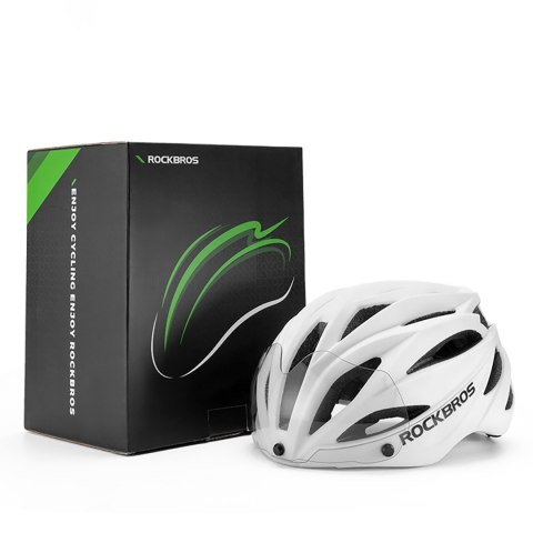 Kask rowerowy z szybką odpinanymi okularami z filtrem UV unisex - zielony