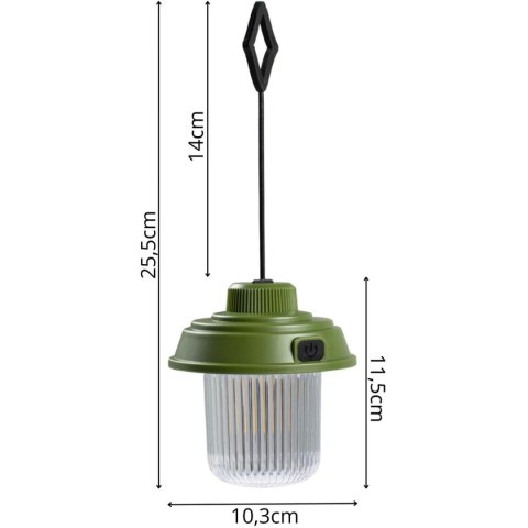 LATARKA LAMPA CAMPING USB 3 RODZAJE ŚWIATŁA REDCLIFFS KHAKY