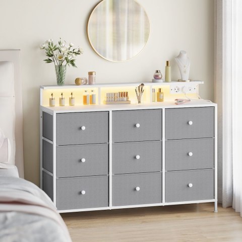 Szara komoda z oświetleniem LED