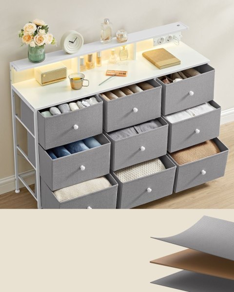 Szara komoda z oświetleniem LED