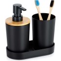 ZESTAW ŁAZIENKOWY DOZOWNIK MYDŁA I KUBEK 567019 czarny