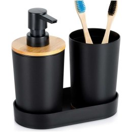 ZESTAW ŁAZIENKOWY DOZOWNIK MYDŁA I KUBEK 567019 czarny