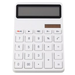 Kalkulator Biurowy Szkolny 12-Cyfrowy Wyświetlacz LCD Solar Biały