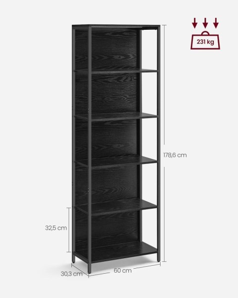 Regał na książki z oświetleniem LED 6 półek