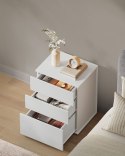 Szafka nocna 3 szuflady biało-beżowa