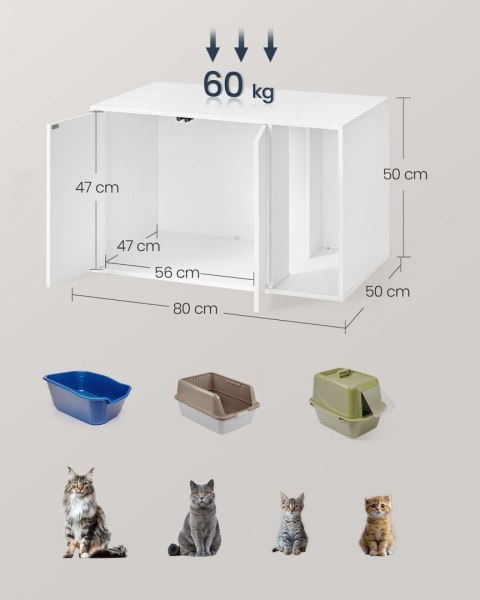 Zabudowa kuweta dla dużych kotów w szafce