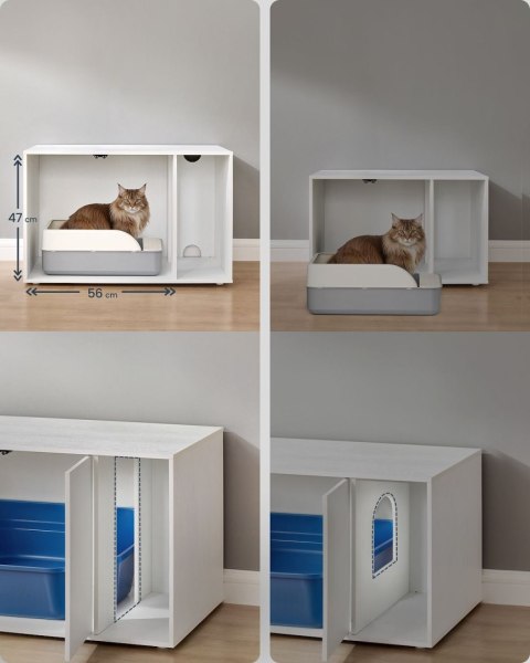 Zabudowa kuweta dla dużych kotów w szafce