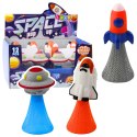 Skaczący Statek Kosmiczny Na Sprężynie Kolorowy Światła 11cm Mix