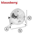 WENTYLATOR WIATRAK CYRKULATOR PODŁOGOWY 60W KLAUSBERG KB-7516