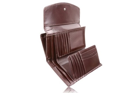 Duży skórzany portfel damski PPD6 BLACK