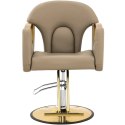 Fotel fryzjerski barberski z podnóżkiem BARTON - beżowy