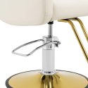 Fotel fryzjerski barberski z podnóżkiem BARTON - kremowy