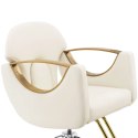 Fotel fryzjerski barberski z podnóżkiem BARTON - kremowy