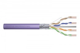 Kabel teleinformatyczny instalacyjny kat.6, F/UTP, B2ca, drut, AWG 23/1, LSOH, 500m, szpula, fioletowy