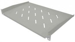 Półka 1U 300mm Rack 19, 2 pkt mocowania, perforowana, szara