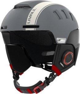 Kask narciarski Bluetooth 57-61cm Intercom/SOS szary