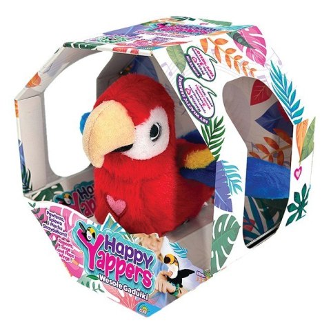 Maskotka interaktywna Happy Yappers Wesołe gadułki - Papuga czerwona
