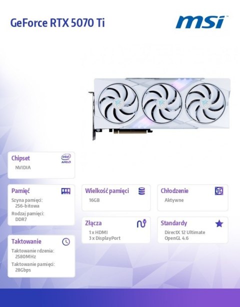 Karta graficzna GeForce RTX 5070 Ti 16G GAMING OC WHITE
