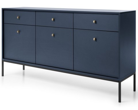 Loftowa komoda Mono MKSZ154 Granat Nowoczesna komoda na metalowych nogach, w stylu industrialnym, w eleganckim, granatowym kolor