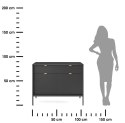 Loftowa komoda NOVA KSZ-104C czarna Nowoczesna komoda na metalowych nogach, w stylu industrialnym, ryflowane fronty, w kolorze c
