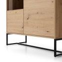 Loftowa witryna Amber AWT93 Dąb ArtisanNowoczesna witryna na metalowych nogach, w stylu industrialnym, z płyty meblowej w kolorz