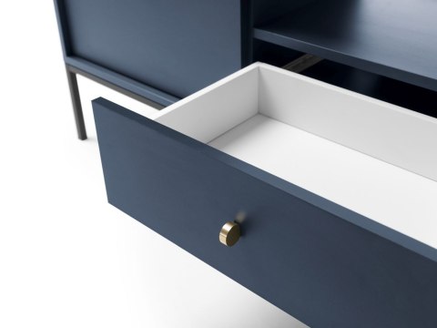 Szafka RTV Mono MRTV154 Granat Nowoczesna szafka RTV na metalowych nogach, w stylu industrialnym, w eleganckim, granatowym kolor