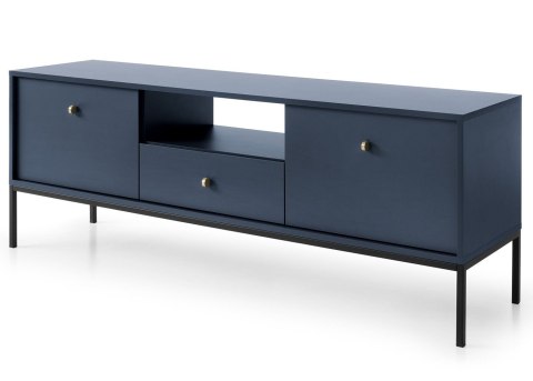 Szafka RTV Mono MRTV154 Granat Nowoczesna szafka RTV na metalowych nogach, w stylu industrialnym, w eleganckim, granatowym kolor