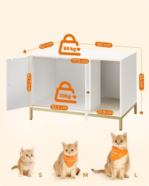 Zabudowa kuweta dla kota w białej szafce