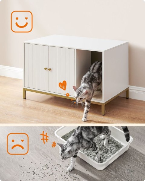 Zabudowa kuweta dla kota w białej szafce