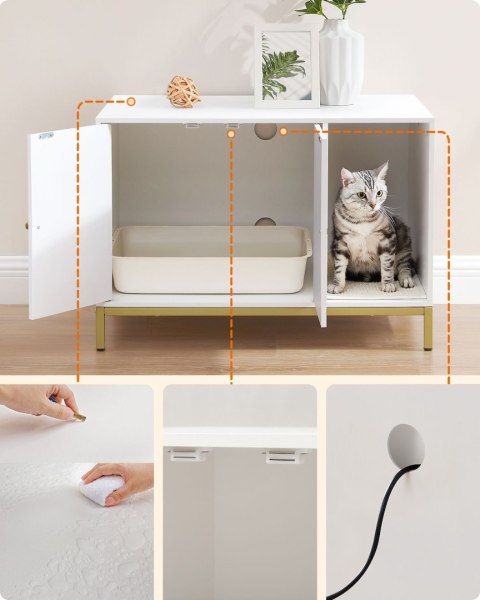 Zabudowa kuweta dla kota w białej szafce