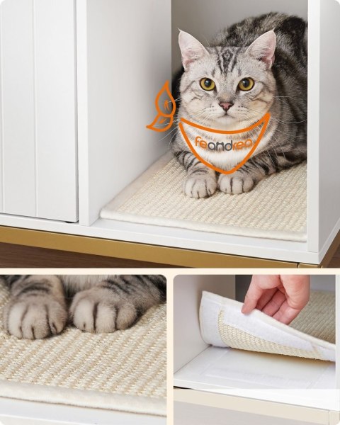 Zabudowa kuweta dla kota w białej szafce