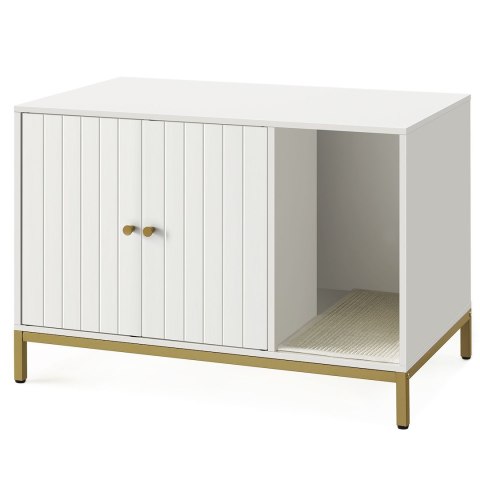 Zabudowa kuweta dla kota w białej szafce