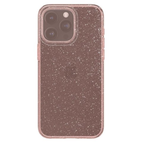 Etui case na iPhone 15 Pro Max Liquid Crystal Glitter - różowo przezroczyste