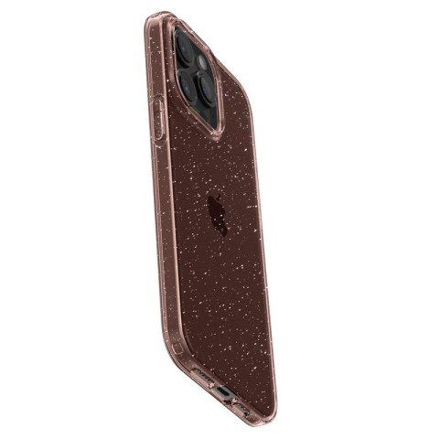 Etui case na iPhone 15 Pro Max Liquid Crystal Glitter - różowo przezroczyste