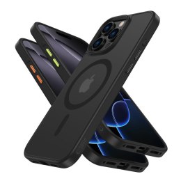 Etui case na iPhone 16 Pro z nakładkami na przyciski MagMat Magsafe - czarny mat
