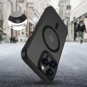 Etui case na iPhone 16 z nakładkami na przyciski MagMat Magsafe - czarny mat