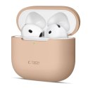 Etui ochronne silikonowe na słuchawki Apple AirPods 4 - beżowe