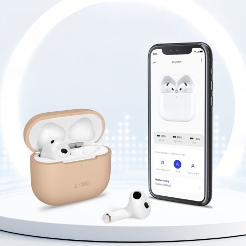 Etui ochronne silikonowe na słuchawki Apple AirPods 4 - beżowe