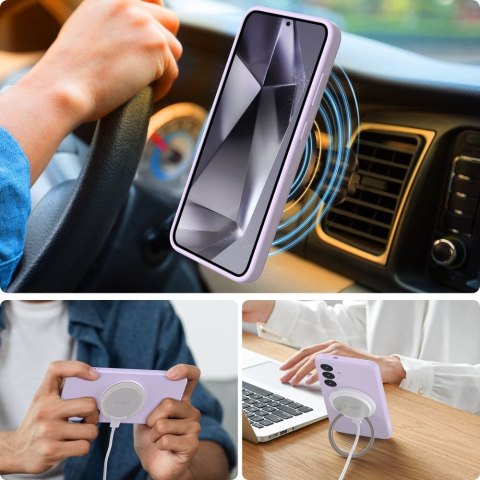 Etui pokrowiec na Samsung Galaxy S25 Edge Liquid Silicone MagSafe - fioletowe