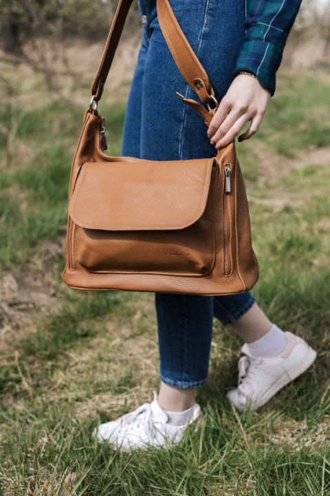 Torebka damska skórzana VOOC EP20 camel